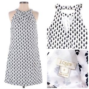 J. Crew Black & White Halter Dress, Size 0